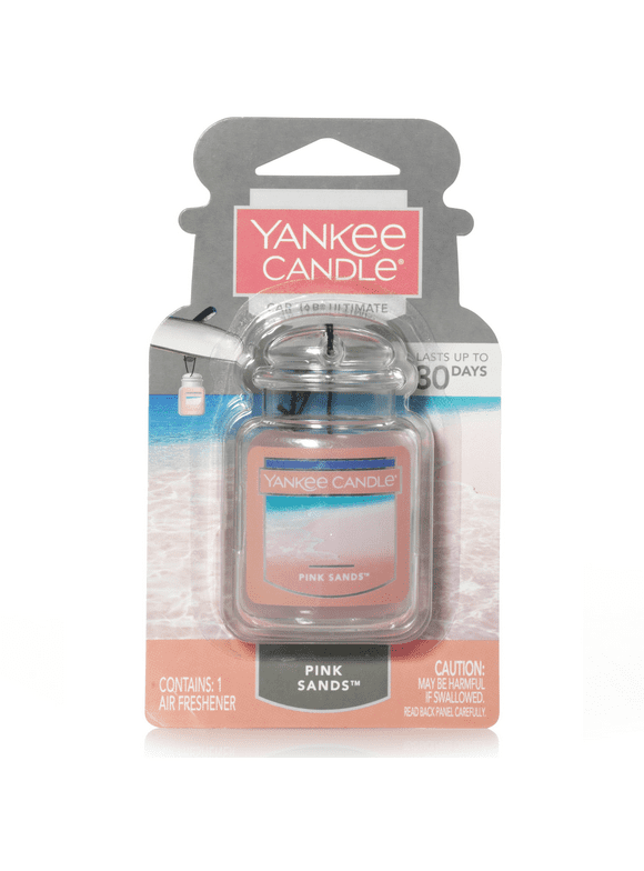 Yankee Candle Car Jar Ultimate Pink Sands Scent, Hanging Car Air Freshener, 1 Count