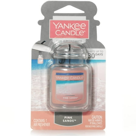 Yankee Candle Car Jar Ultimate Pink Sands Scent, Hanging Car Air Freshener, 1 Count
