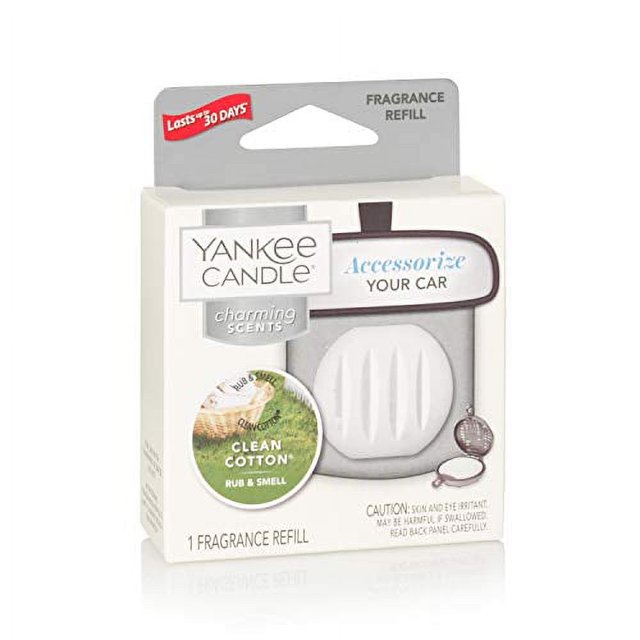 Yankee Candle Charming Scents Car Air Freshener Refill, Clean Cotton