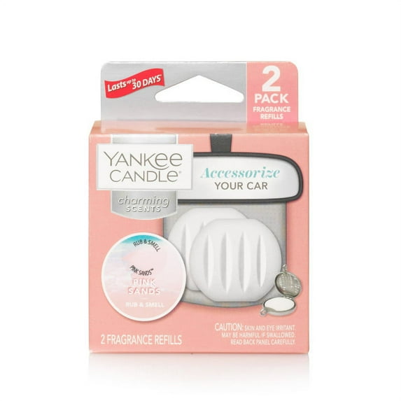 Yankee Candle Charming Scents Pink Sands Scent Car Air Freshener Refill, 2 Count