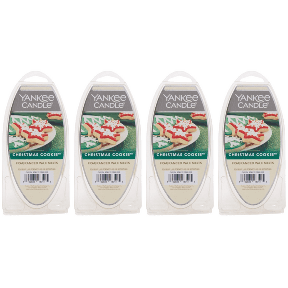 Yankee Candle Christmas Cookie Fragranced Wax Melts, 6 Wax Spheres per Package, Pack of 4 (24 Cubes Total)
