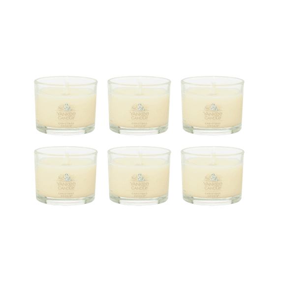 Yankee Candle Christmas Cookie Signature Votive Mini Candle Glass Jar, 1.3 oz (Pack of 6)