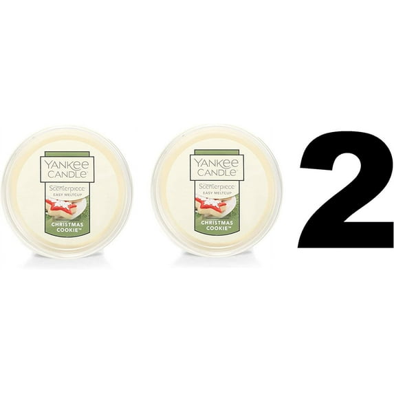 Yankee Candle Christmas Cookies Meltcup - Scenterpiece Wax Warmer System Refill - Set of Two Christmas Cookie Scent Easy Meltcups