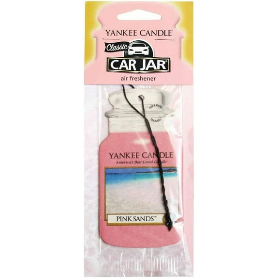 Yankee Candle Classic Paper Car Jar Hanging Air Freshener, Pink Sands (3 Pack)