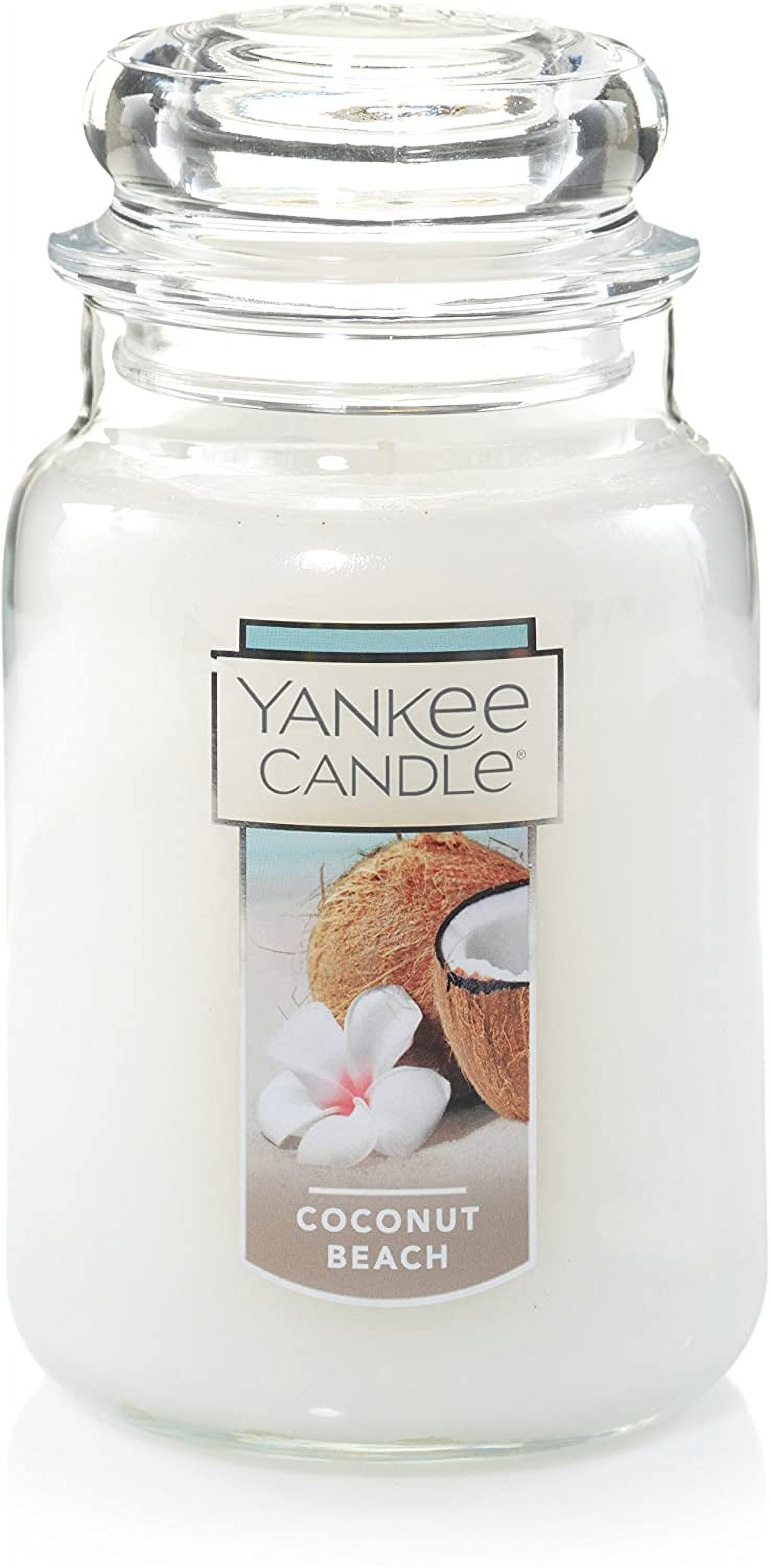 Yankee Candle Coconut Beach Scented, Classic 22oz Large Jar Single Wick Candle, Over 110 Hours of Burn Time