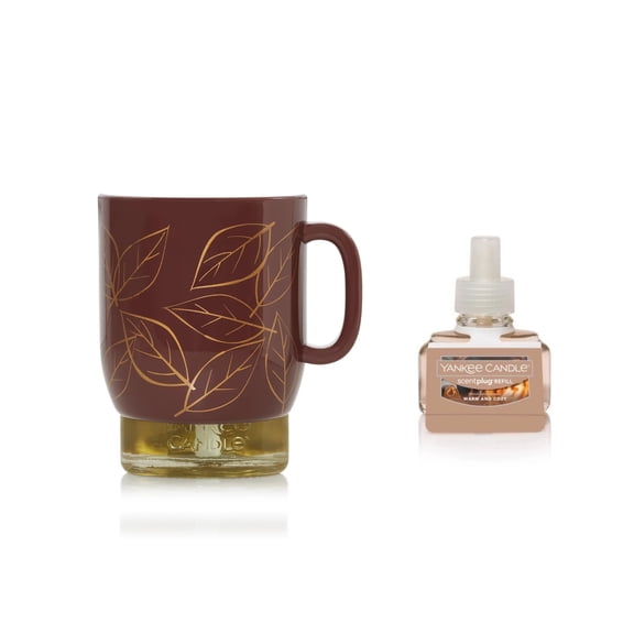 Yankee Candle Coffee Mug Scent-Plug Diffuser Unit with a Warm & Cozy Home Fragrance Electric Refill 2pc Set