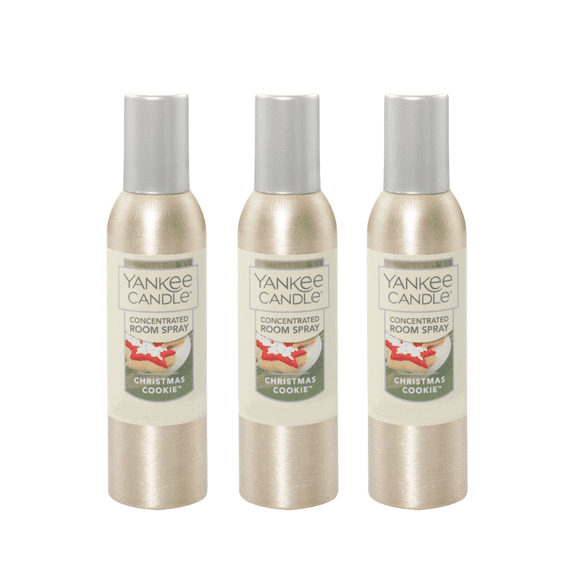Yankee Candle Concentrated Air Freshener Room Spray, Odor Eliminator for Home, Bathroom, Christmas Cookie, 1.5 Oz (Pack of 3)