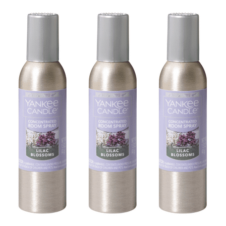 Yankee Candle Concentrated Air Freshener Room Spray, Odor Eliminator for Home, Bathroom, Lilac Blossoms, 1.5 Oz (Pack of 3)