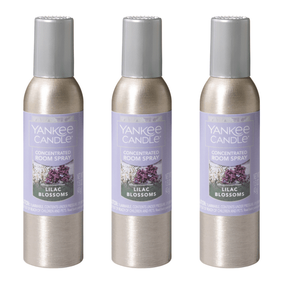 Yankee Candle Concentrated Air Freshener Room Spray, Odor Eliminator for Home, Bathroom, Lilac Blossoms, 1.5 Oz (Pack of 3)