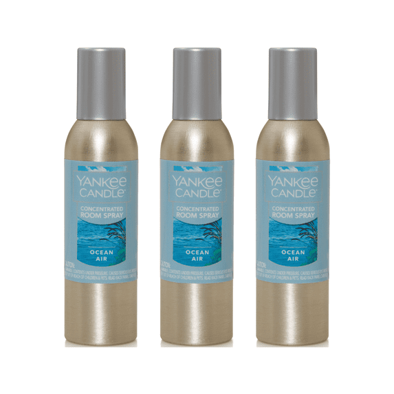 Yankee Candle Concentrated Air Freshener Room Spray, Odor Eliminator for Home, Bathroom, Ocean Air, 1.5 Oz (Pack of 3)