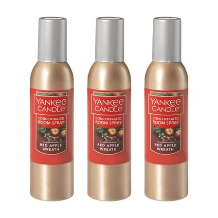Yankee Candle Concentrated Air Freshener Room Spray, Odor Eliminator for Home, Bathroom, Red Apple Wreath, 1.5 Oz (Pack of 3)