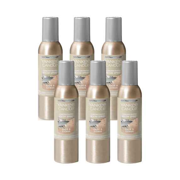 Yankee Candle Concentrated Air Freshener Room Spray, Odor Eliminator for Home, Bathroom, Sage & Citrus, 1.5 oz (Pack of 6)