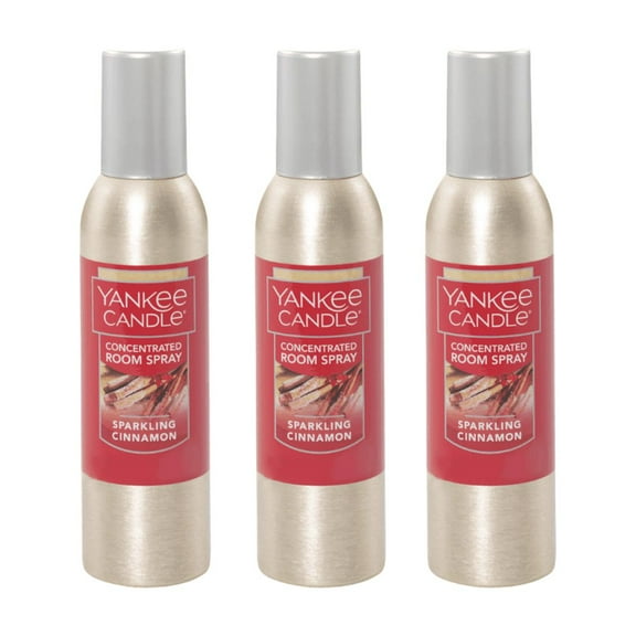 Yankee Candle Concentrated Air Freshener Room Spray, Odor Eliminator for Home, Bathroom, Sparkling Cinnamon, 1.5 Oz (Pack of 3)