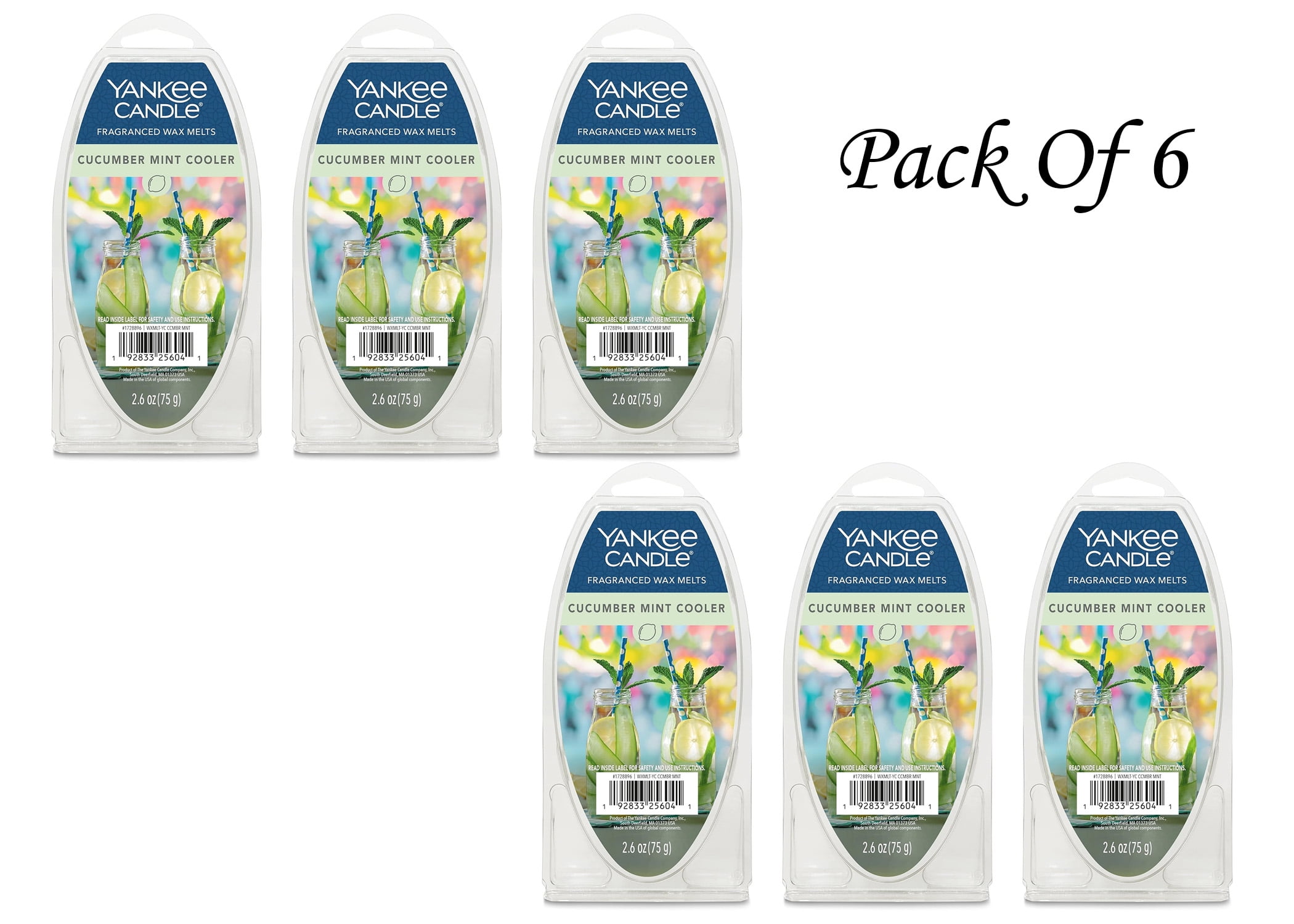 Yankee Candle Cucumber Mint Cooler 6-pc Fragranced Wax Melts 2.6 Oz (Pack Of 3)