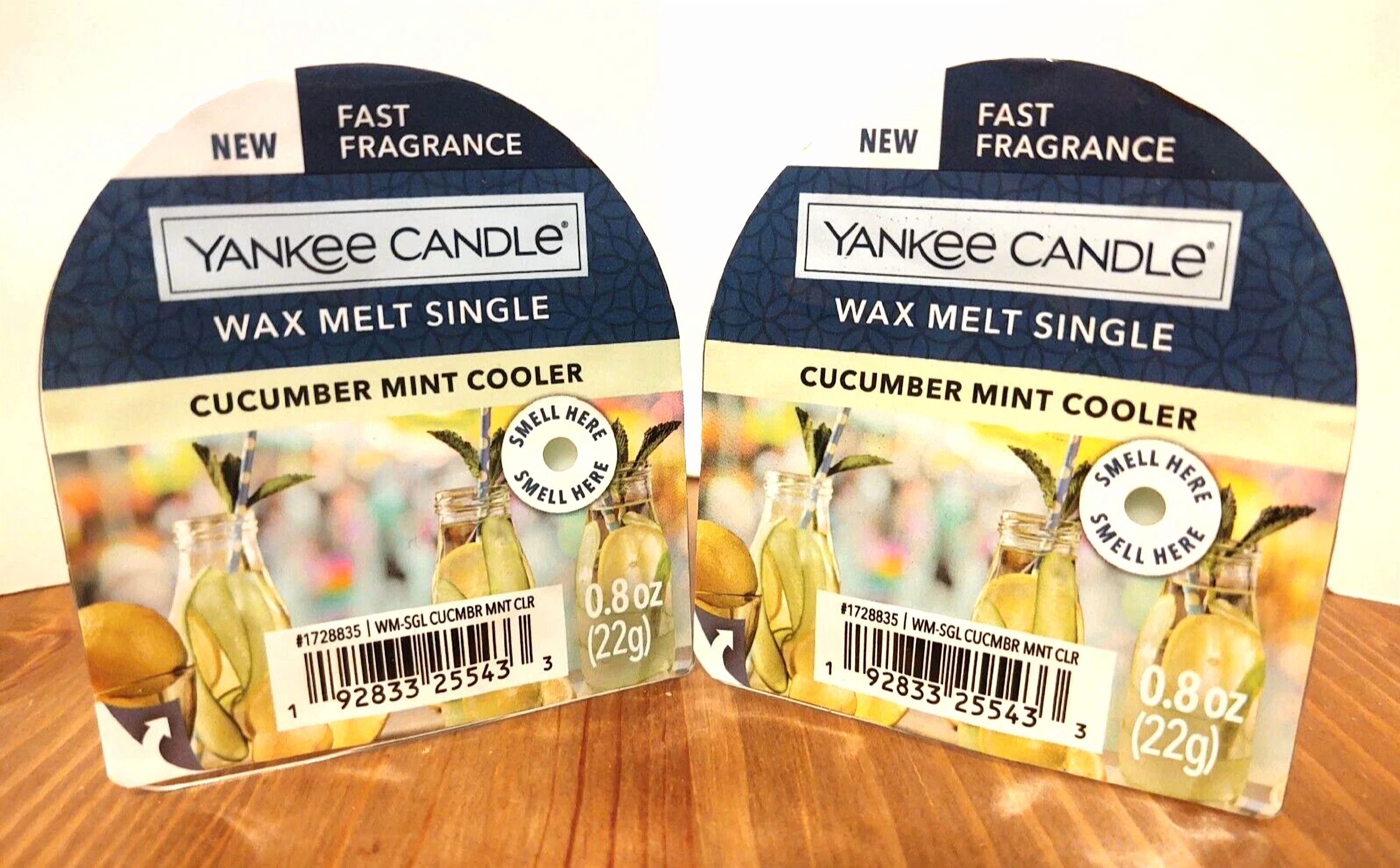 Yankee Candle Cucumber Mint Cooler Wax Melt Tart Singles X 2 0.8 Oz Each New