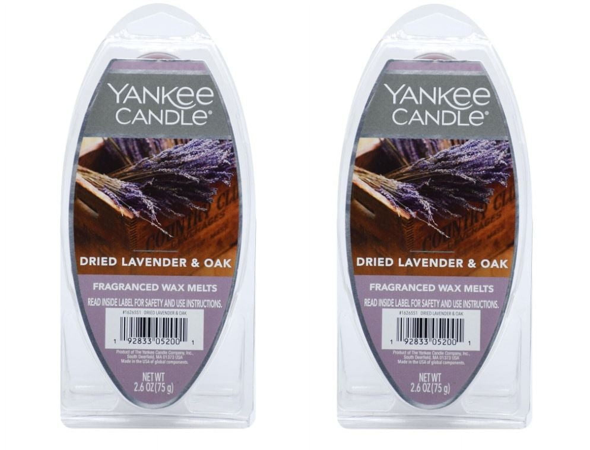 Yankee Candle Dried Lavender & Oak Fragranced Wax Melts, 2.6 oz Pack of 2