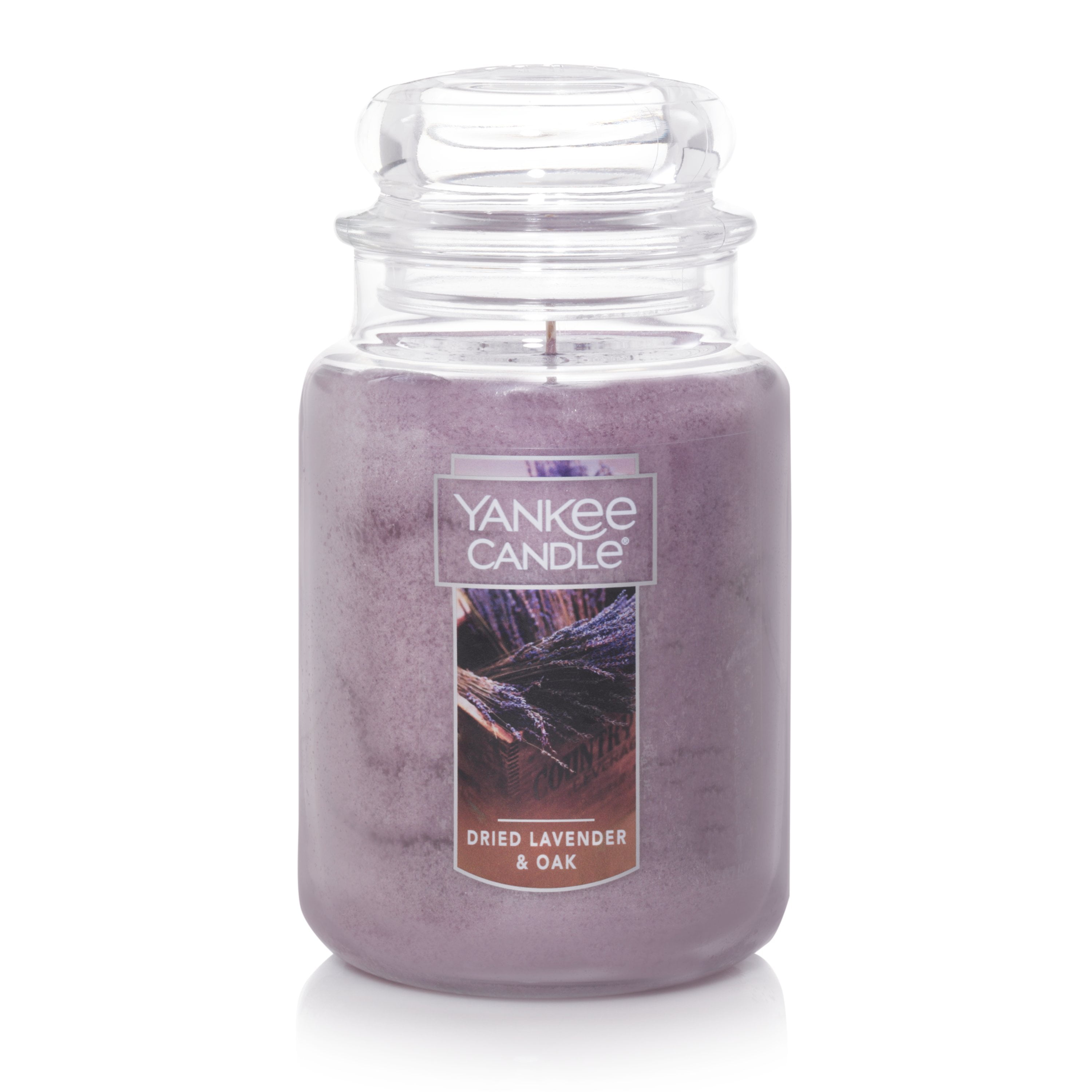 Large Purple Paraffin Wax Jar Candle with Lavender & Oak Scent