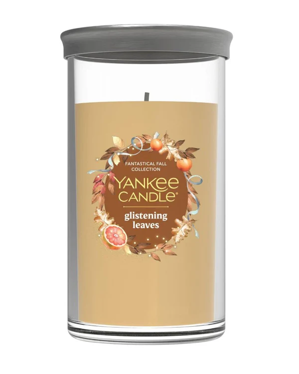 Yankee Candle Fantastical Fall Collection - Glistening Leaves - Medium 14.25 Single Wick Pillar Candle