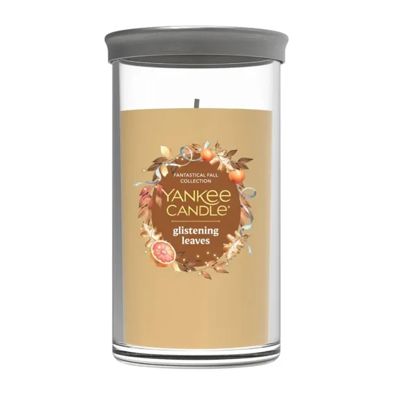 Yankee Candle Fantastical Fall Collection - Glistening Leaves - Medium 14.25 Single Wick Pillar Candle