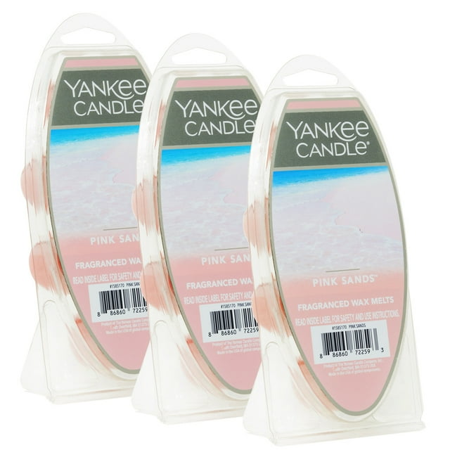 Yankee Candle Fragranced Wax Melts, Pink Sands,18 Counts, 3-Pack