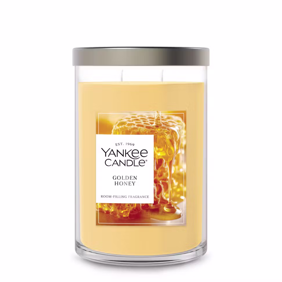 Yankee Candle GOLDEN HONEY Scented Large 2-Wick Tumbler Candle, 20 oz - Warm Honey, Sweet Praline, and a Comforting Embrace