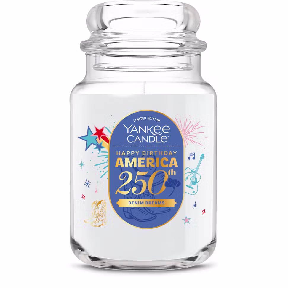 Yankee Candle Happy Birthday America! Collection - DENIM DREAMS - Limited Edition Large 22oz Original Jar Candle