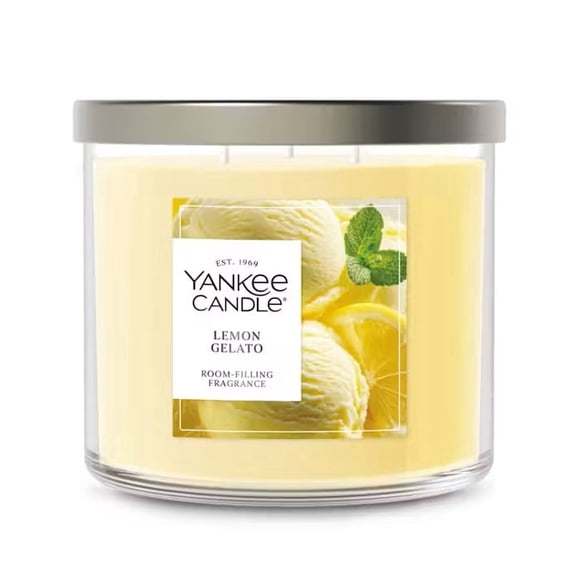 Yankee Candle Lemon Gelato Large  Signature 3-Wick Tumbler Candle - with Scents of Iced Lemon, Fluffy Marshmallow, and Smooth Vanilla