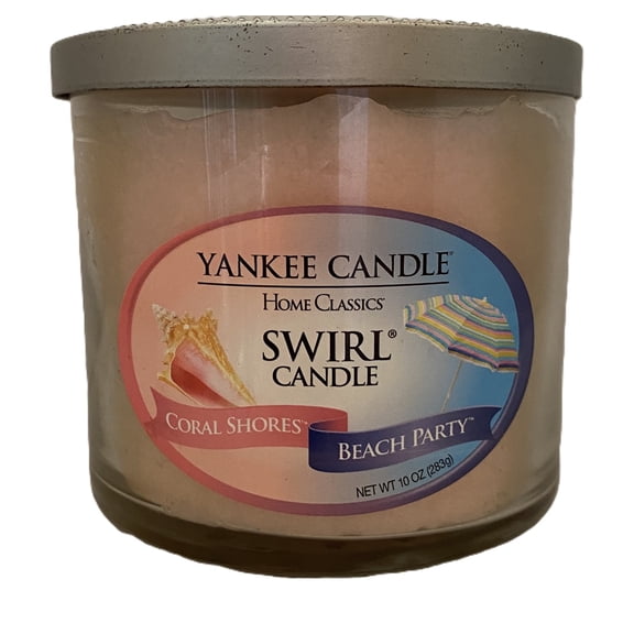 Yankee Candle Home Classics - Swirl of Coral Shores and Beach Party - Medium 2-Wick 10oz Tumbler Candle