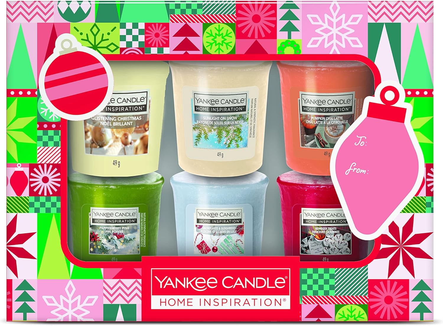 Yankee Candle Home Inspiration Gift Set with 6 Holiday Fragranced Votives