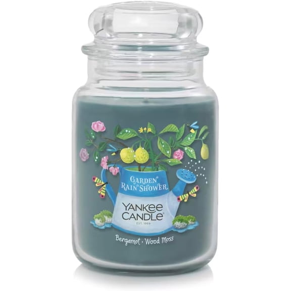 Yankee Candle Into The Garden Collection - Garden Rain Shower (Bergamot * Wood Moss) Large Original Jar Candle