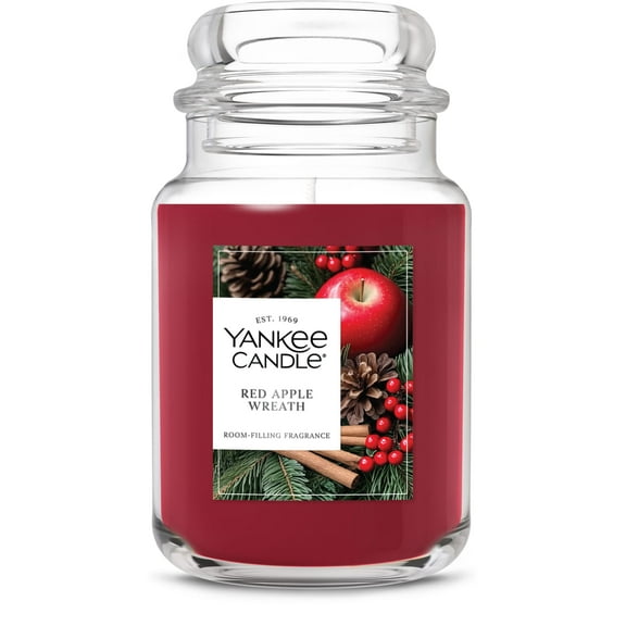 Yankee Candle Red Apple Wreath Original Large Jar Scented Candles, 22 oz
