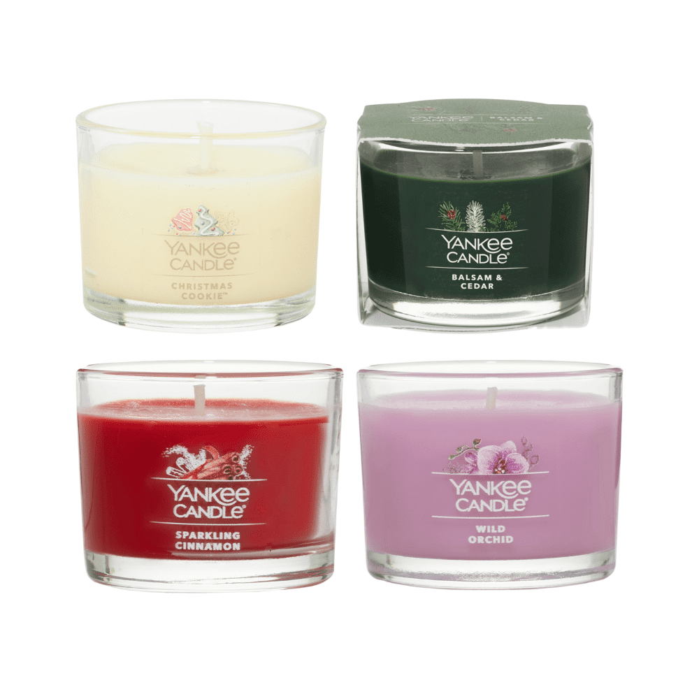 Yankee Candle Jolly Jingle Signature Votive Mini Candles Variety Pack, 1.3 oz Each (Pack of 4