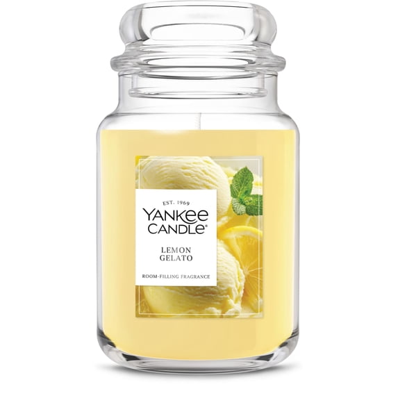 Yankee Candle Lemon Gelato Original Large Jar Scented Candles, 22 oz