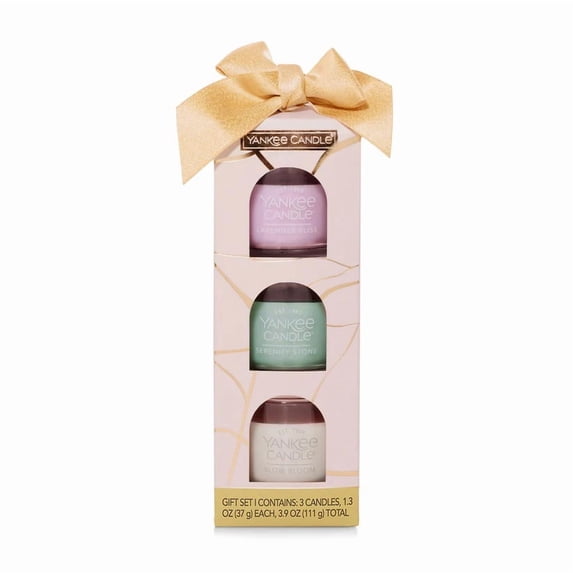 Yankee Candle LITTLE LUXURIES Spa Inspired Scented Minis Boxed Gift Set - Lavender Bliss, Slow Bloom, and Serenity Stone 3 pc Set