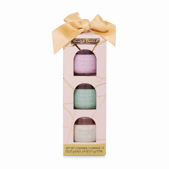 Yankee Candle LITTLE LUXURIES Spa Inspired Scented Minis Boxed Gift Set - Lavender Bliss, Slow Bloom, and Serenity Stone 3 pc Set