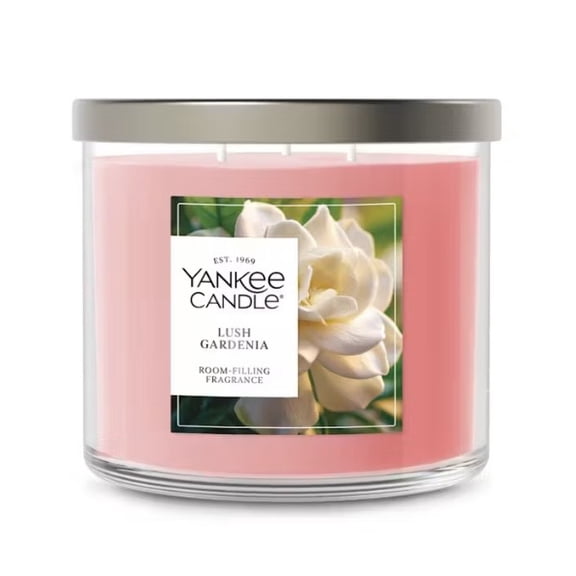 Yankee Candle LUSH GARDENIA Large 3-Wick Candle - Notes of Pear Blossom, Hyacinth, and Lush Gardenias