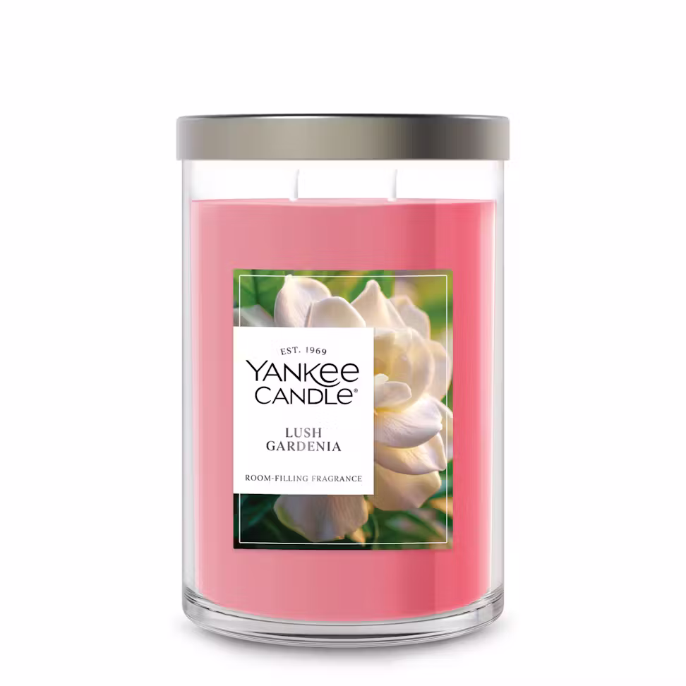 Yankee Candle LUSH GARDENIA Signature Large Scented Tumbler Candle - Blooming Gardenia, Sweet Hyacinth, & A Quiet Meadow Stroll