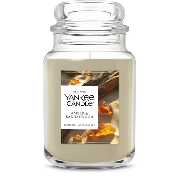 Yankee Candle Amber & Sandalwood Original Large Jar Scented Candles, 22 oz