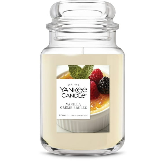 Yankee Candle Vanilla Crème Brûlée Original Large Jar Scented Candles, 22 oz