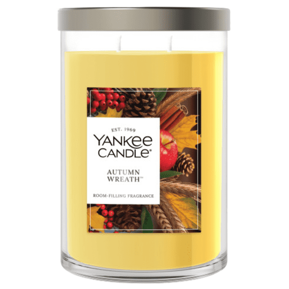 Yankee Candle Large Tumbler Scented Candle, Autumn Wreath, 20 oz