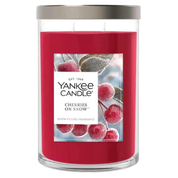 Yankee Candle Large Tumbler Scented Candle, Cherries on Snow, 20 oz