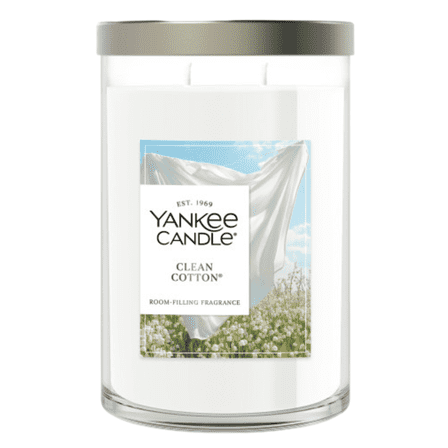 Yankee Candle Large Tumbler Scented Candle, Clean Cotton, 20 oz