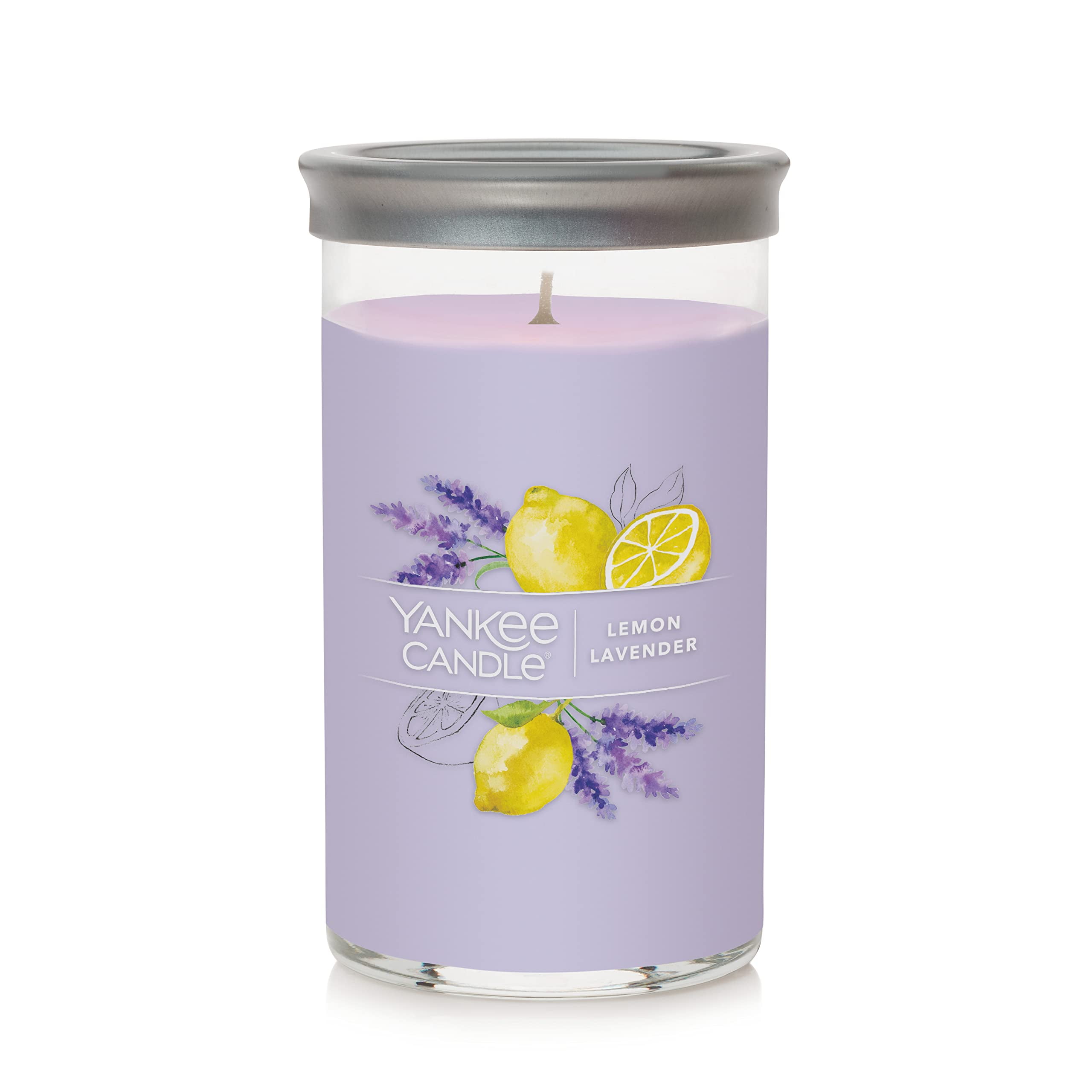 Lavender Lemon Scented Soy Pillar Candle, 14.25oz