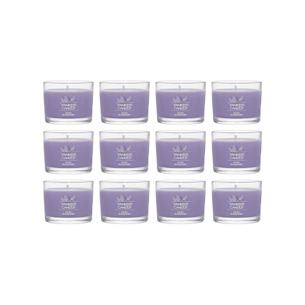 Yankee Candle Lilac Blossoms Signature Votive Mini Candle Glass Jar, 1.