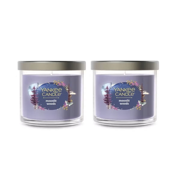 Yankee Candle MOONLIT WOODS Small Single Wick Signature Tumbler Candle (Set of 2) - Notes of Saffron, Sandalwood, and Warm Amber