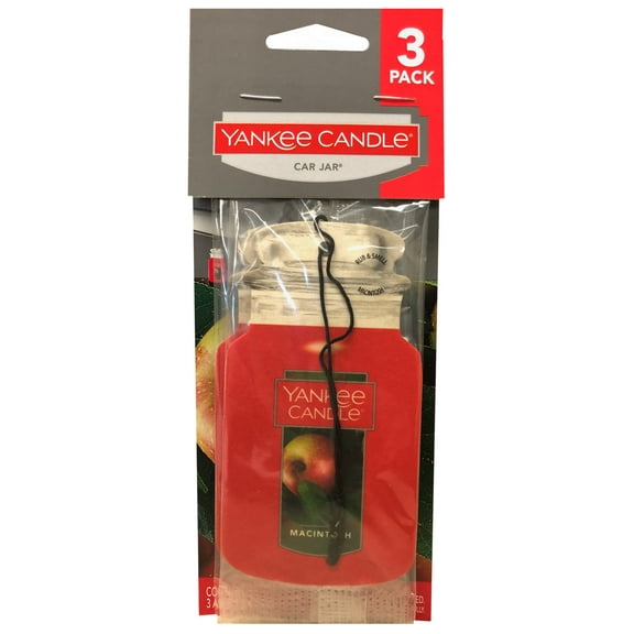 Yankee Candle MacIntosh Car Jar Classic Air Freshener, 3 Pack
