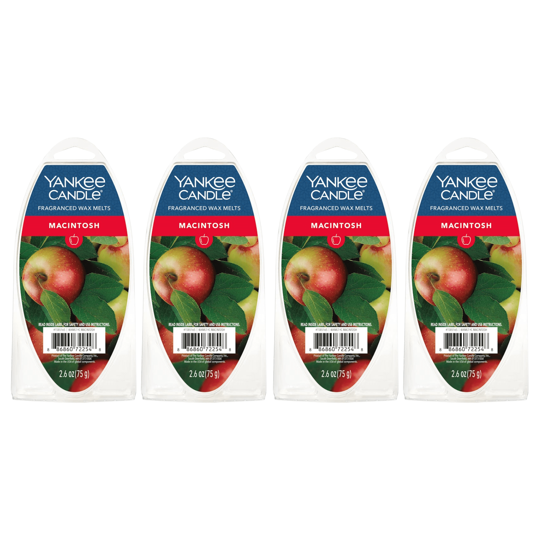 Yankee Candle Macintosh Fragranced Wax Melts, 6 Wax Spheres per Package, Pack of 4 (24 Cubes Total)