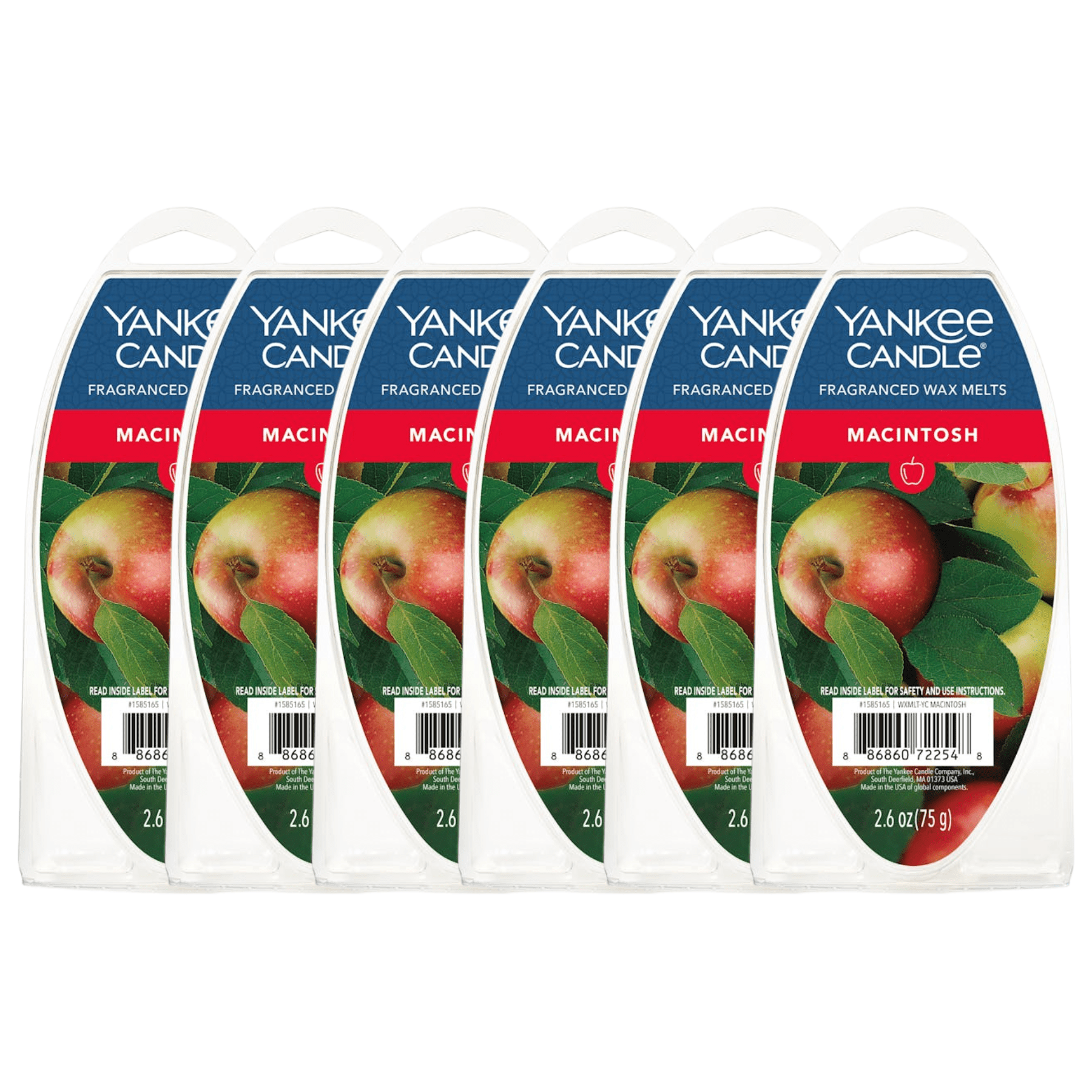 Yankee Candle Macintosh Fragranced Wax Melts, 6 Wax Spheres per Package, Pack of 6 (36 Cubes Total)