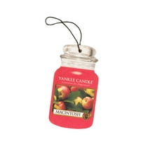 Yankee Candle Macintosh Scent Car Jar Air Freshener, Fragrance-Infused Paperboard