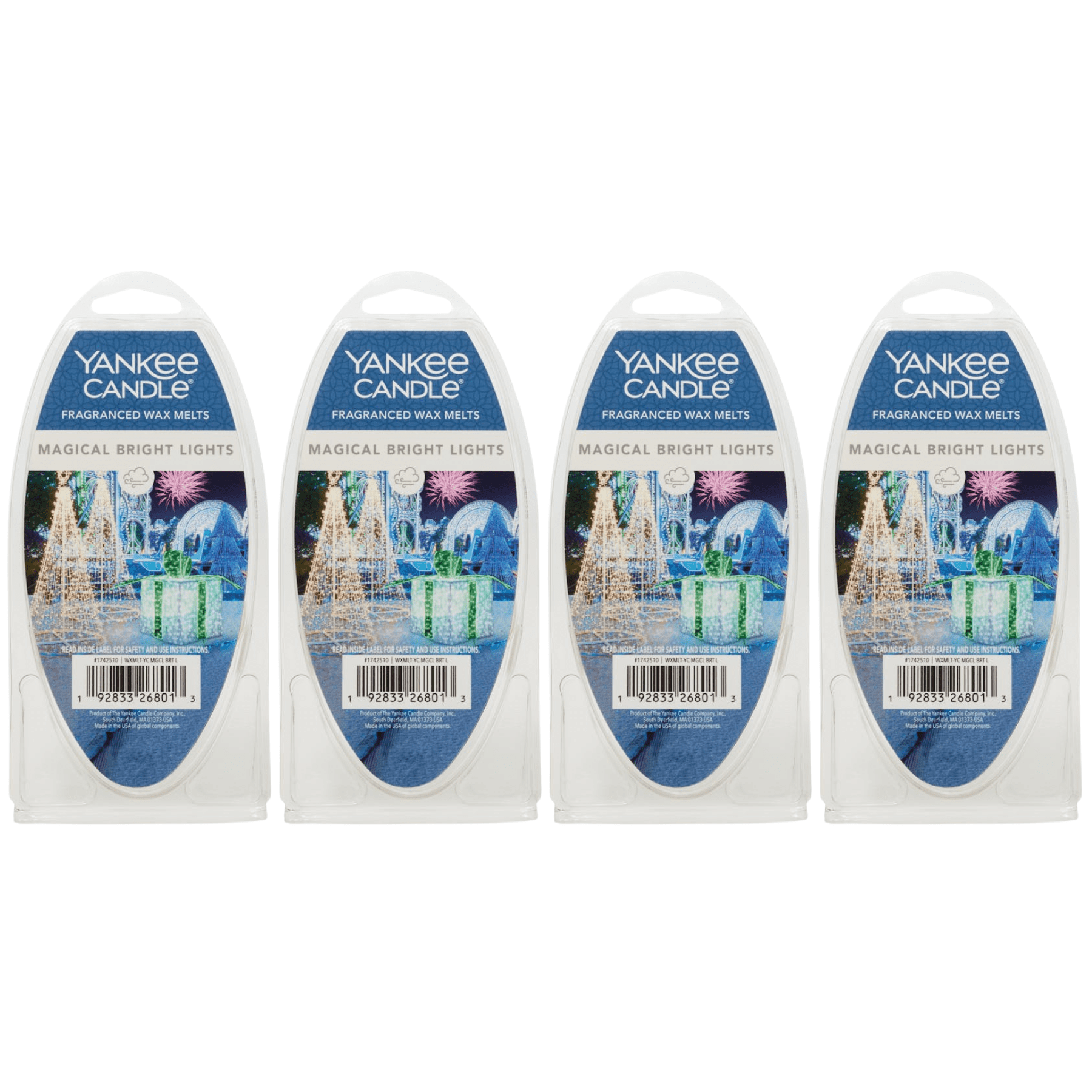 Yankee Candle Magical Bright Lights Fragranced Wax Melts, 6 Wax Spheres per Package, Pack of 4 (24 Cubes Total)